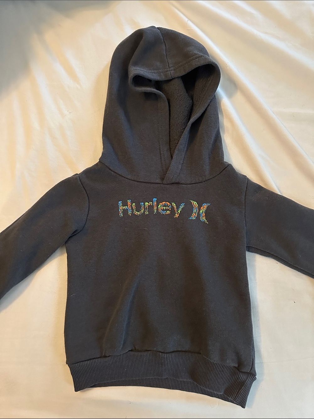 Hurley Kids Charcoal Hooded Sweatshirt with Multicolor Logo